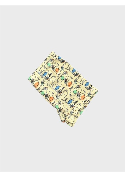 Erkek Çocuk Pamuklu Krem Rengi Fil Desenli Atlet Boxer Takımı modelleri