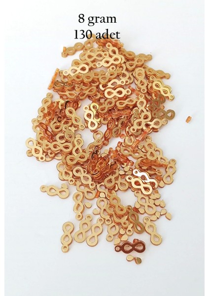 Oya Abiye Bileklik Kolye Pleksi Metalik Plastik Pul Altın Renk 8 Gram 130 Adet - BNC487
