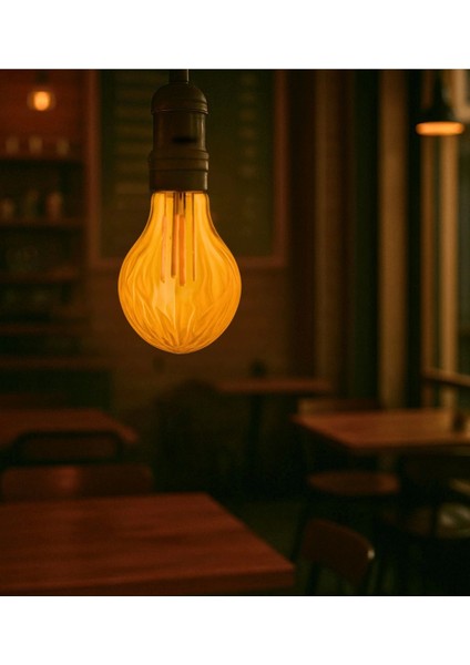 Mini Tasarım E27 Rustik Ampul Vintage Amber (Kırılmaz Plastik Gövde)
