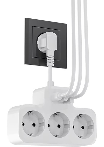 Akım Korumalı Duvar Tipi 3lü Priz, 1 USB ve 2 Type-C Portlu Hızlı Şarj Cihazı Özellikli fiyatları