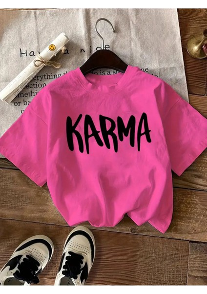 Karma Baskılı Kadın Pamuk T-Shirt