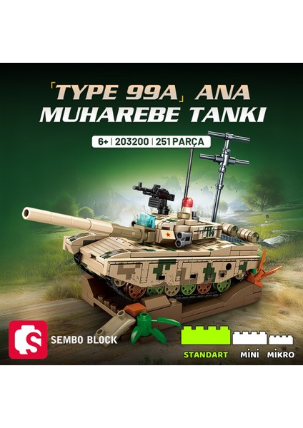 Type 99A Ana Muharebe Tankı Yapı Bloğu Seti 251 Parça fiyatları