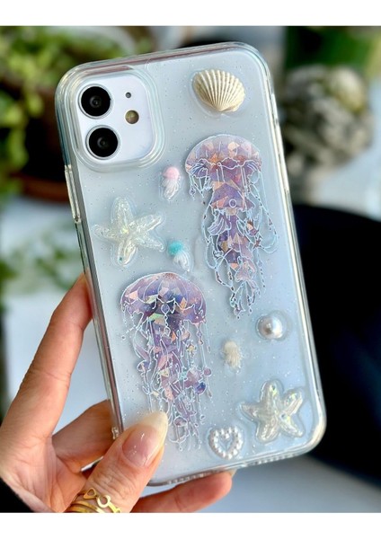 Aksesuar Iphone 11 Uyumlu 3D Oyuncaklı Denizanası Tasarımlı Yumuşak Silikon Kılıf - Denizanası