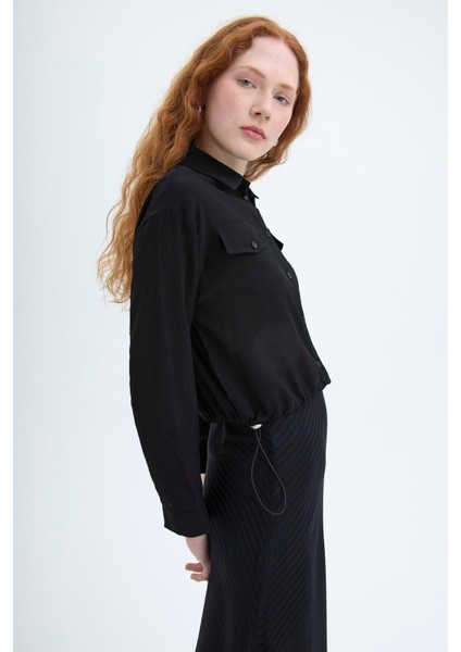 Lastik Detaylı Kadın Gömlek GML00021 Siyah modelleri