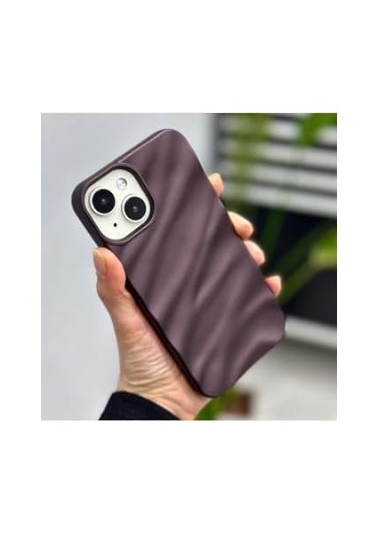 Aksesuar Iphone 14 Plus ve 15 Plus ile Uyumlu 3D W Kabartma Mat Silikon Kılıf modelleri