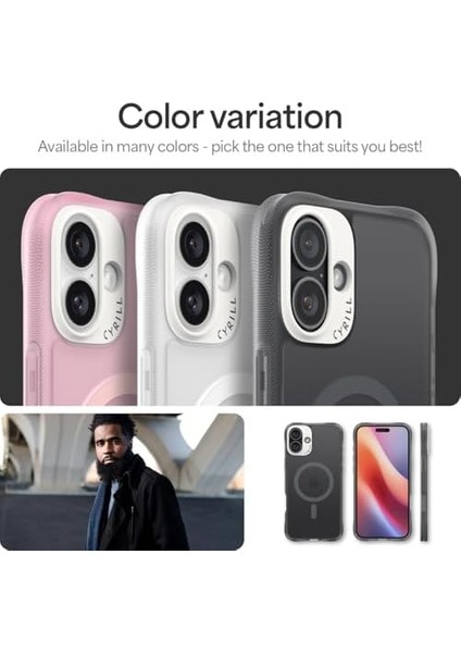 Ciel By Cyrıll iPhone 16 Magsafe Kılıf Ultrasheer Mag Sararma Karşıtı Hava Kanalı Teknolojisi™ Askeri Sınıf Koruma Space Gray Mat Kapak - ACS08258 modelleri
