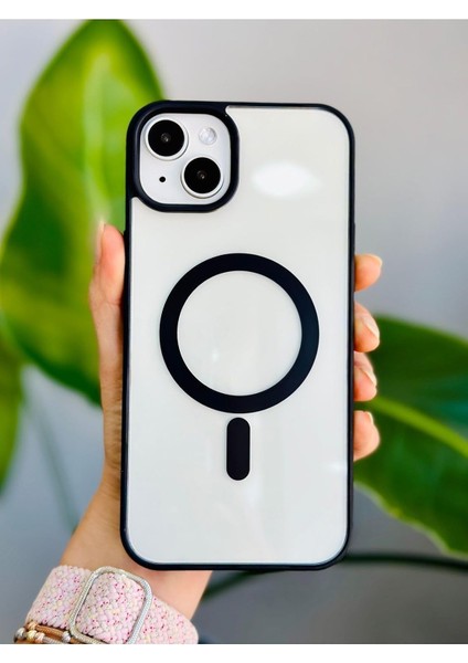 Aksesuar Iphone 13-14 ve 15 ile Uyumlu Magsafe Özellikli Renkli Şeffaf Kılıf