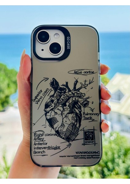 Aksesuar Iphone 13-14 ve 15 ile Uyumlu Parmak Izi Bırakmaz Baskı Desenli Metalik Electro Silikon Kılıf