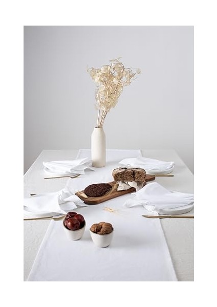 Wellstil Premium Keten Runner 40 x 150 cm (Beyaz) modelleri