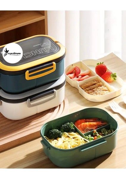 2 Katlı Taşınabilir Yemek Kabı – Lunch Box, Diyet ve Sağlıklı Beslenme Kutusu, Sızdırmaz Saklama Kabı (Lacivert ) fiyatları