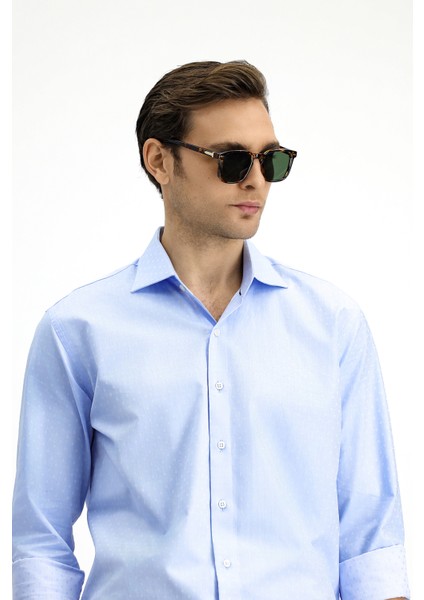 Uzun Kol Slim Fit Dar Kesim Klasik Desenli Pamuk Gömlek modelleri