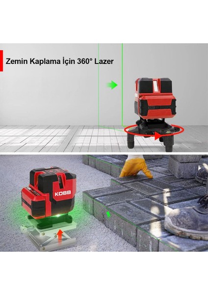 KBL41GTP 30M 4X90⁰/1X360⁰ Otomatik Hizalamalı Li-Ion Çift Akü Profesyonel Yeşil Çizgi Lazer Distomat + Tripod fırsatları