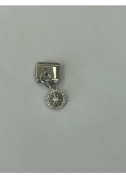 Badelis Çelik Silver Renk Yıldız ve Çember Tasarımlı Taşlı Charm modelleri