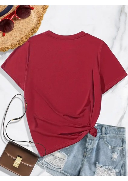 Leopar Desen Baskılı Kadın Pamuk T-Shirt fiyatları