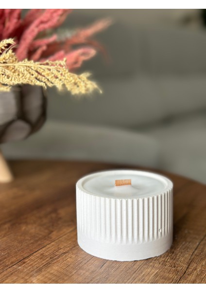 Dekoratif Doğal Mum, Modern Beyaz Ahşap Fitilli El Yapımı Mum modelleri