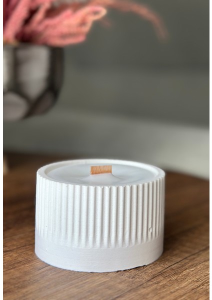 Dekoratif Doğal Mum, Modern Beyaz Ahşap Fitilli El Yapımı Mum indirimleri