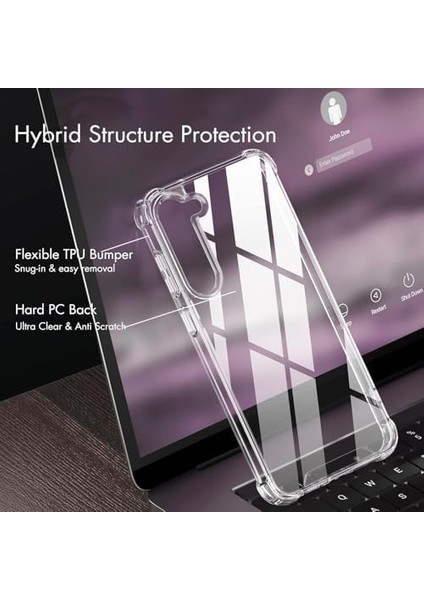 Samsung Galaxy S23 Fe Uyumlu Anti Shock Darbe Emici S23 Fe (6.4') Şeffaf Silikon Tpu Clear Kılıf, Transparent Galaxy S23 Fe Anti Shock Kılıfı Şeffaf modelleri