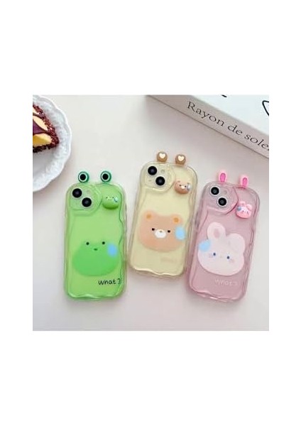 Aksesuar Iphone 13 ve 14 ile Uyumlu Kulaklı Tasarımlı Oyuncaklı Şeffaf Silikon Kılıf fiyatları