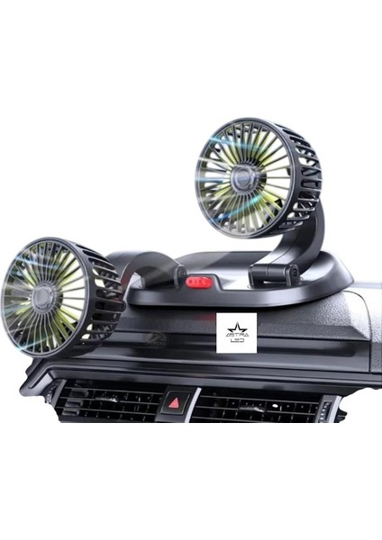 Araç Içi Vantilatör 360° Dönebilen Torpido Üstü Çift Başlıklı Vantilatör 12V Uyumlu Soğutucu Fan fiyatları