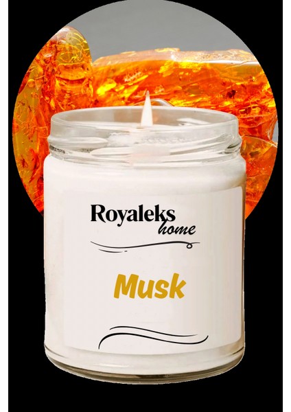 Doğal Özel Seri Kokulu Dekoratif Kavanoz Mum 210 cc - Musk Esansı - Ryl