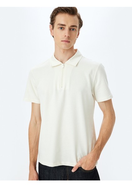 Erkek T-Shirt 5SAM10005MK Ekru