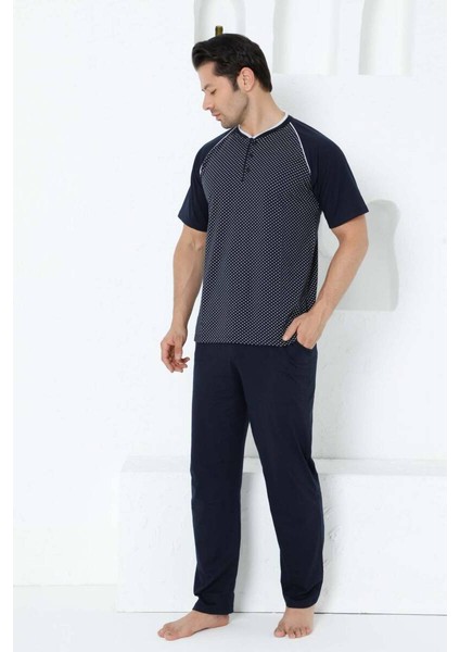 Lacivert Kısa Kollu Erkek Pijama Takımı fiyatları