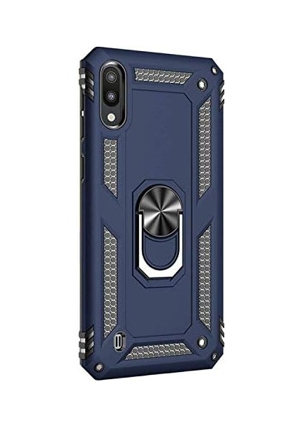 Samsung Galaxy M10 Için Kılıf Military Ring Holder Lacivert [galaxy M10 ile Uyumlu Kılıf - Lacivert] fiyatları