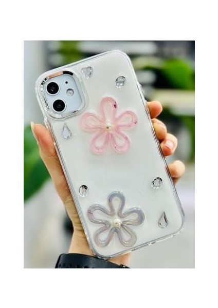 Aksesuar Iphone 11 ile Uyumlu Epoksi 2 Çiçek Tasarımlı Oyuncaklı Esnek Silikon Kılıf fiyatları