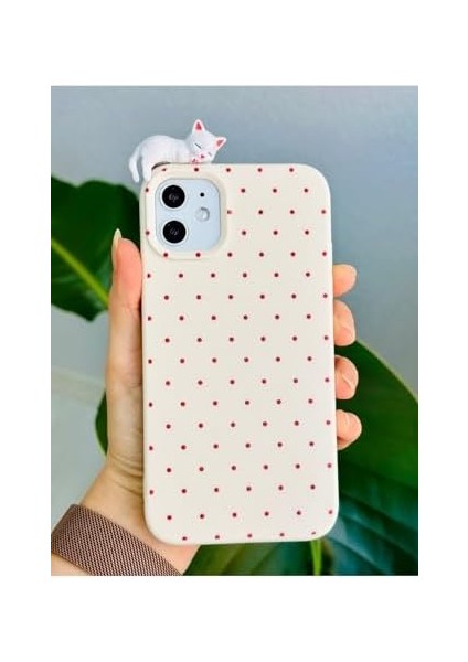 Aksesuar Iphone 11 ile Uyumlu 3D Oyuncaklı Puantiye Kedi Tasarımlı Yumuşak Silikon Kılıf modelleri