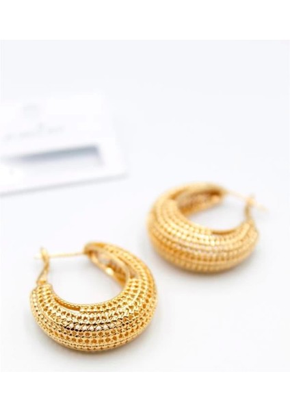 Telkari Halka Küpe - Altın