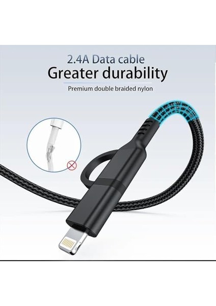 Pd 20W 2 In 1 Hızlı Şarj Kablosu 100 cm 2.4 A Lightning Type-C USB Type-C Çoklu Veri Data Kablosu modelleri