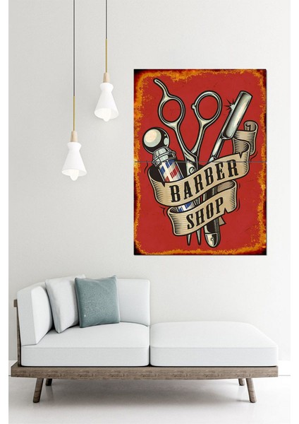 Berber Dükkanı Desenli Mdf Tablo 70CMX 100CM fiyatları