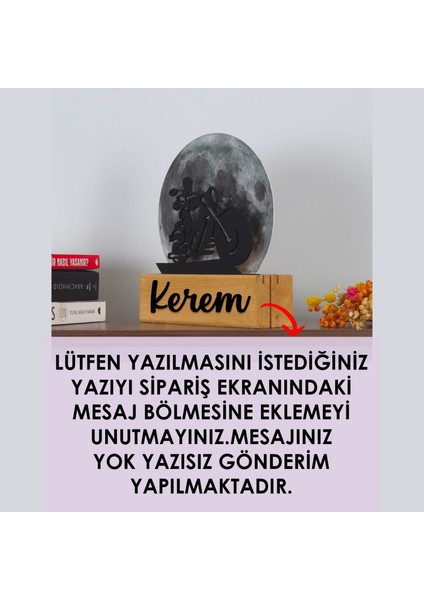 Işıklı Pleksi Dolunay Kişiselleştirilebilir Dekoratif Biblo Zora Motor Anahtar Askılığı modelleri