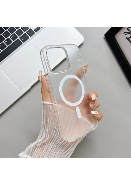 iPhone 15 Pro Max Magsafe Uyumlu Kılıf - Mıknatıslı, Darbe Emici, Ultra Ince, Kablosuz Şarj Destekli, Manyetik Telefon Koruma Kılıfı Şeffaf