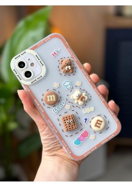 Aksesuar Iphone 11 Şeffaf Ayıcık Tasarımlı Yumuşak Silikon Kamera Korumalı Kılıf