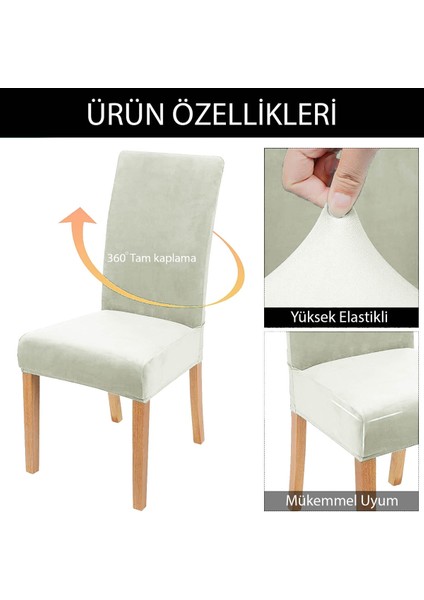 Kadife Sandalye Kılıfı – Esnek, Yıkanabilir, Kaymaz, Şık Tasarım – Modern Dekoratif Sandalye Örtüsü