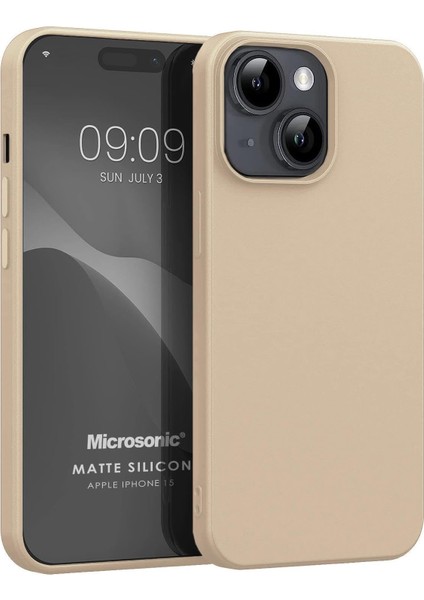 Kılıf Matte Silicone Apple iPhone 15 Için Gold [iphone 15 ile Uyumlu Kılıf - Gold]