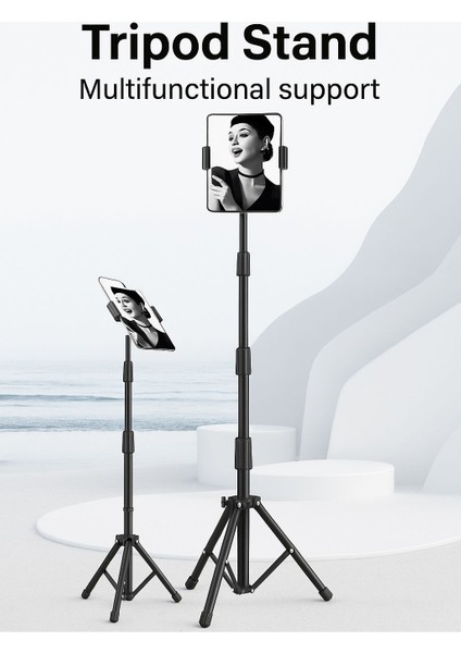 Vestel V Tab Z1 Uyumlu Ayarlanabilir Tablet Standı Tripod Zemin Tutucu 4-14 Inç