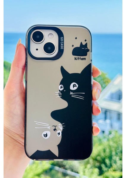 Aksesuar Iphone 13-14 ve 15 ile Uyumlu Parmak Izi Bırakmaz Baskı Desenli Metalik Electro Silikon Kılıf