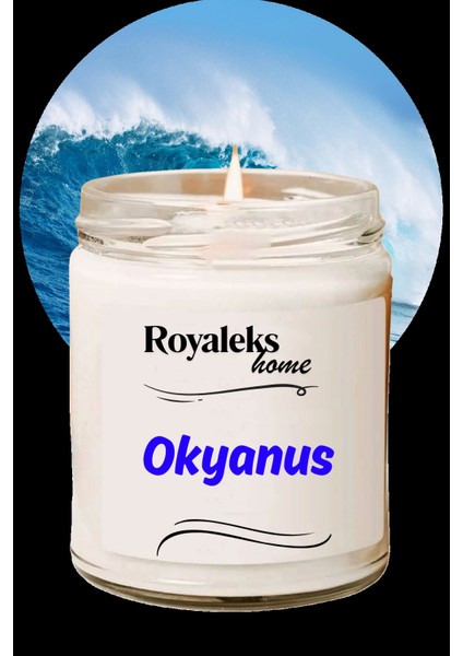 Doğal Özel Seri Kokulu Dekoratif Kavanoz Mum 210 cc - Okyanus Esansı - Ryl