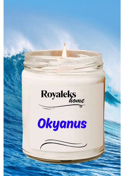 Doğal Özel Seri Kokulu Dekoratif Kavanoz Mum 210 cc - Okyanus Esansı - Ryl modelleri