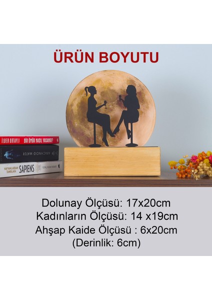 Işıklı Pleksi Dolunay Kişiselleştirilebilir Biblo Novia Kadeh Tutan Kadınlar Anahtar Askılığı
