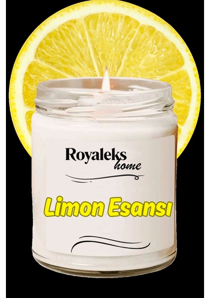 Doğal Özel Seri Kokulu Dekoratif Kavanoz Mum 210 cc - Limon Esansı - Ryl