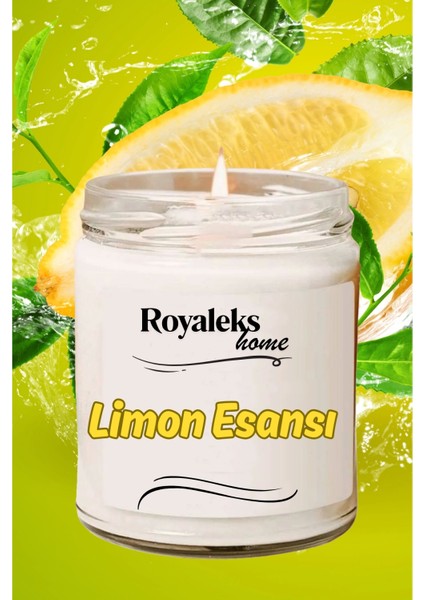 Doğal Özel Seri Kokulu Dekoratif Kavanoz Mum 210 cc - Limon Esansı - Ryl modelleri