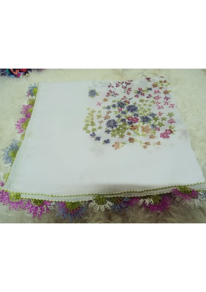 ve Reyhan El Emeği Iğne Oyası Yazma , Fular ,yemeni, Mevlüt Örtüsü ,hediyelik 4 Kenarı Oyalı