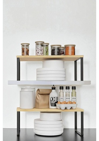 Bambu Organizer Mutfak Rafı Tezgah Üstü Çok Amaçlı Düzenleyici Baharatlık Stand Banyo Dekoratif Raf fiyatları