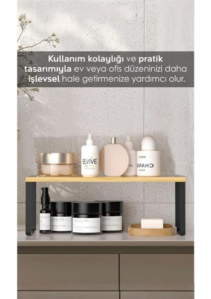 Bambu Organizer Mutfak Rafı Tezgah Üstü Çok Amaçlı Düzenleyici Baharatlık Stand Banyo Dekoratif Raf modelleri