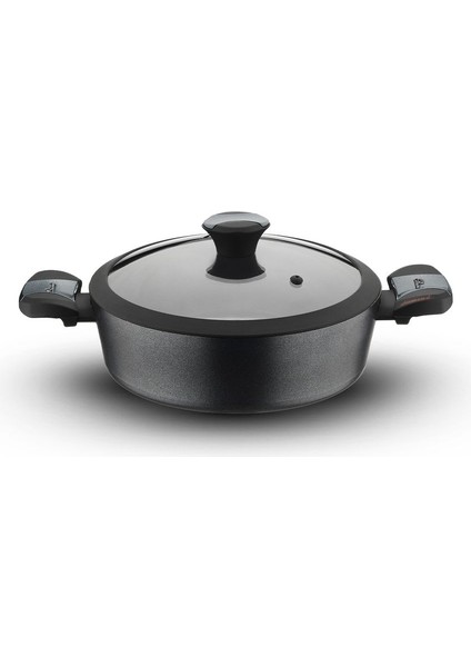 Diamond 26 cm Yanmaz Yapışmaz Elmas Basık Tencere