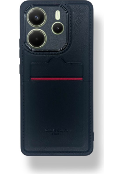 Redmi Note 14 4g Kartlıklı Rich Boss Lüx Deri Kılıf Siyah