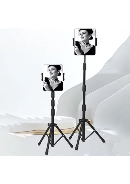 iPad 10.2 7.nesil Uyumlu Ayarlanabilir Tablet Standı Tripod Zemin Tutucu 4-14 Inç modelleri